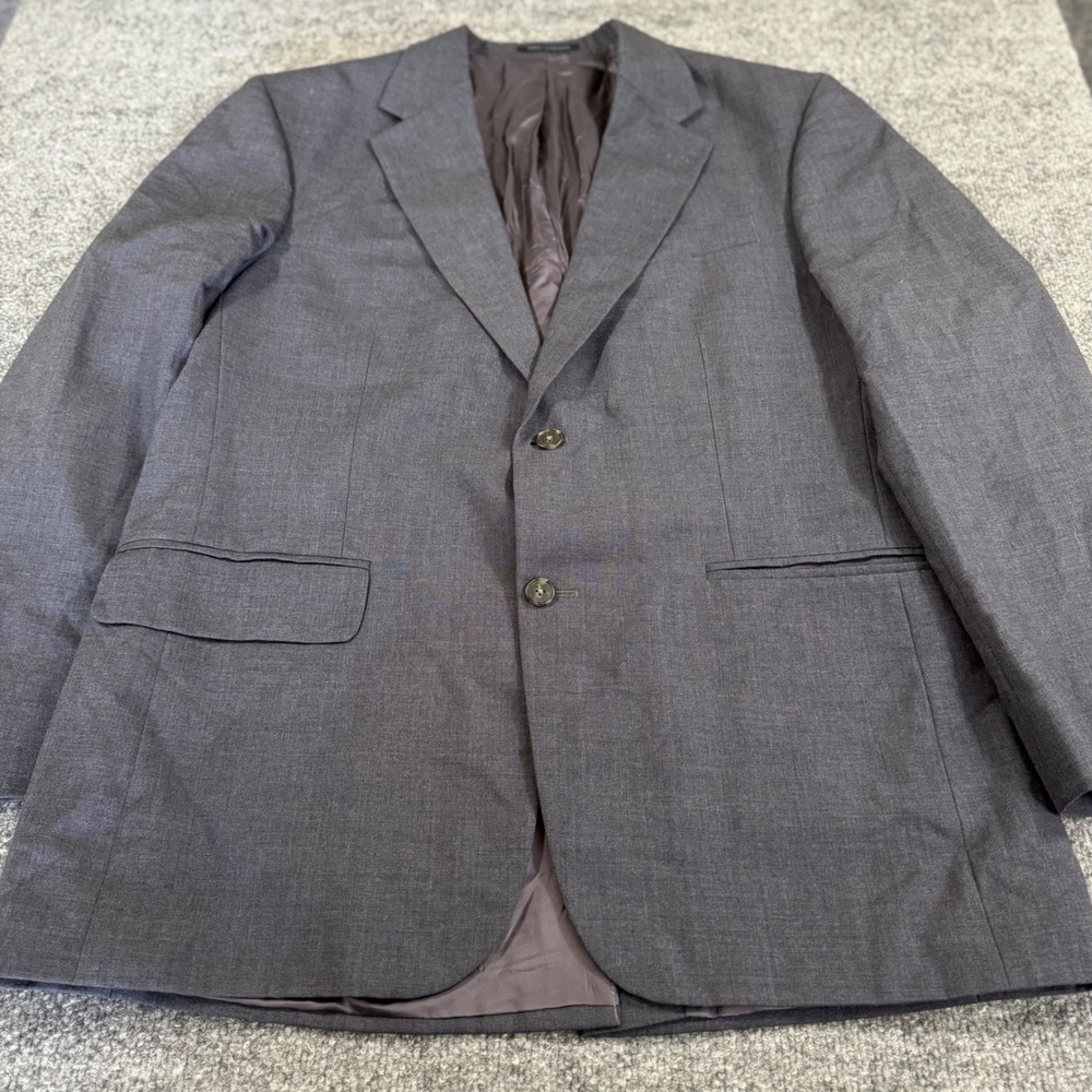 Lands End Blazer Mens 42R Sport Coat Wool Regular Fit Grey Business Casual